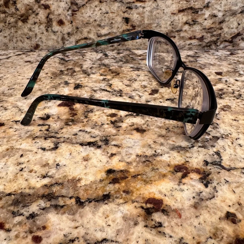 Wittnauer Mackenzie Eyeglasses Frame Womens Black Teal‎ Metal Full Rim 54-16-135